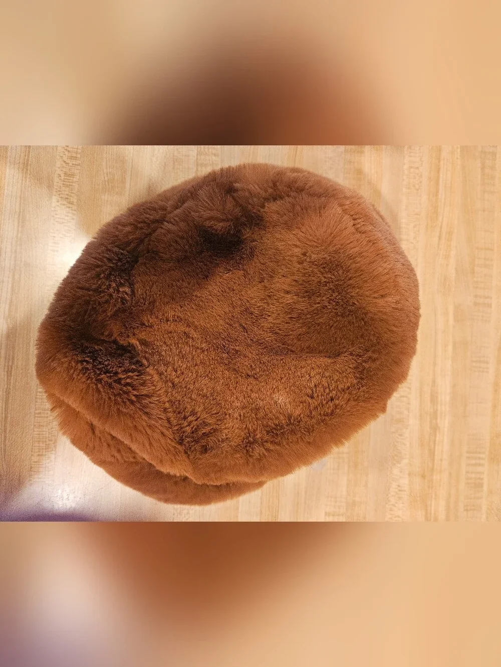 Cozy Faux Fur Bucket Hat in Warm Brown - Picture 3 of 4